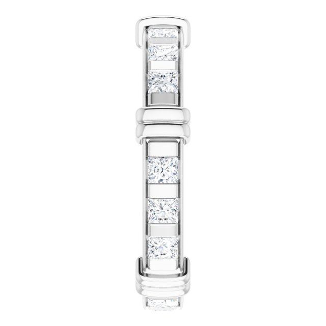 1.20 ct. Princess Diamond Eternity Band Stackable Diamond Ring-VIRABYANI